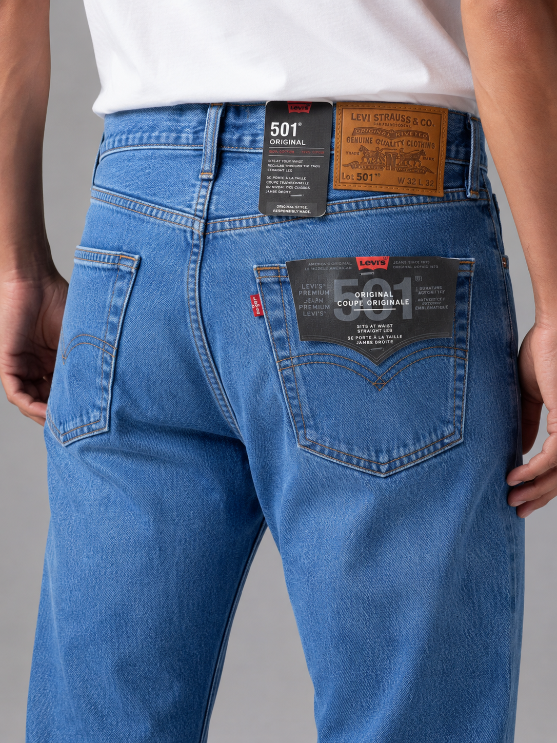 Levi's 501 Men's Straight Fit Regular Light Blue Jeans 100% cotton