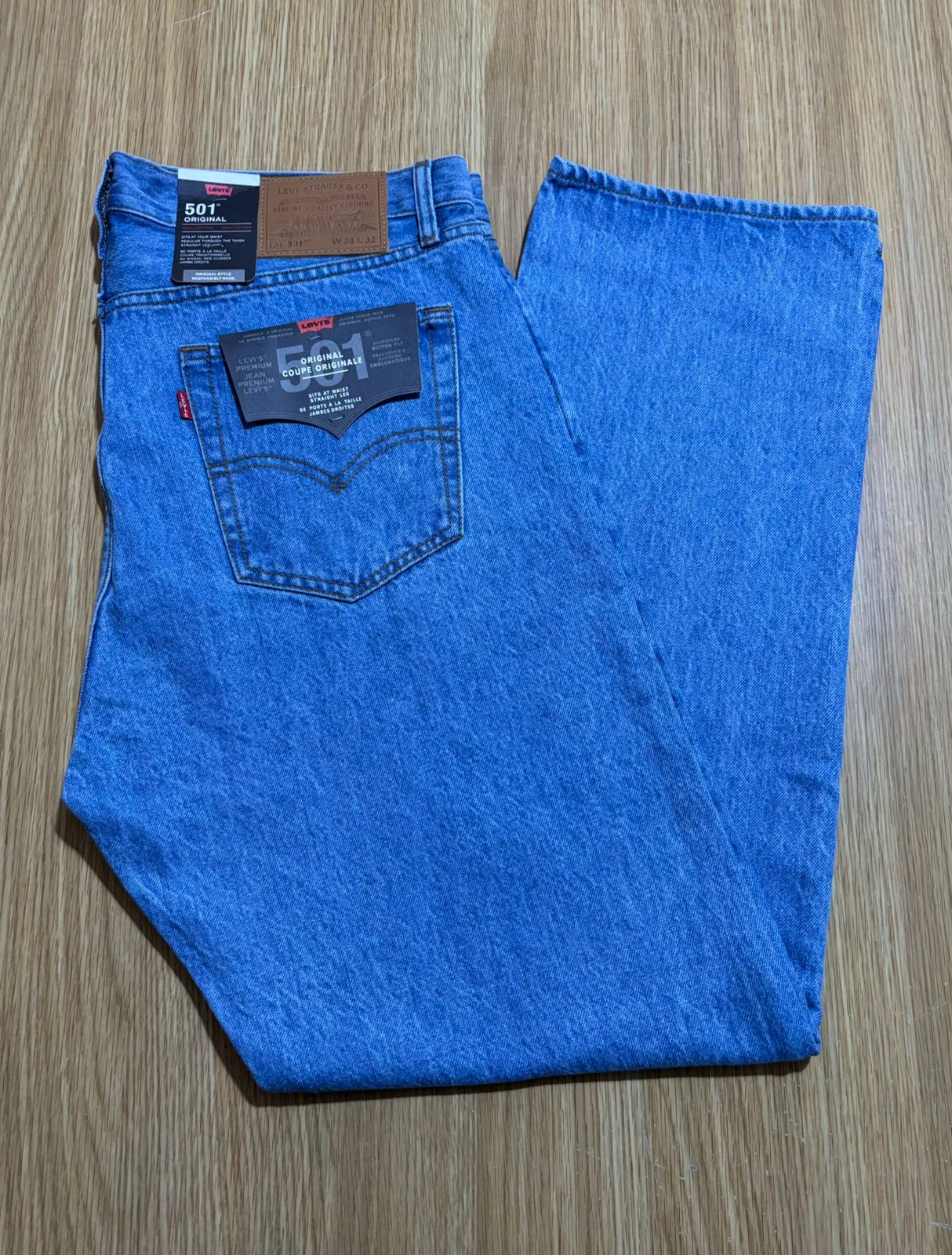 Levi's 501 Men's Straight Fit Regular Light Blue Jeans 100% cotton