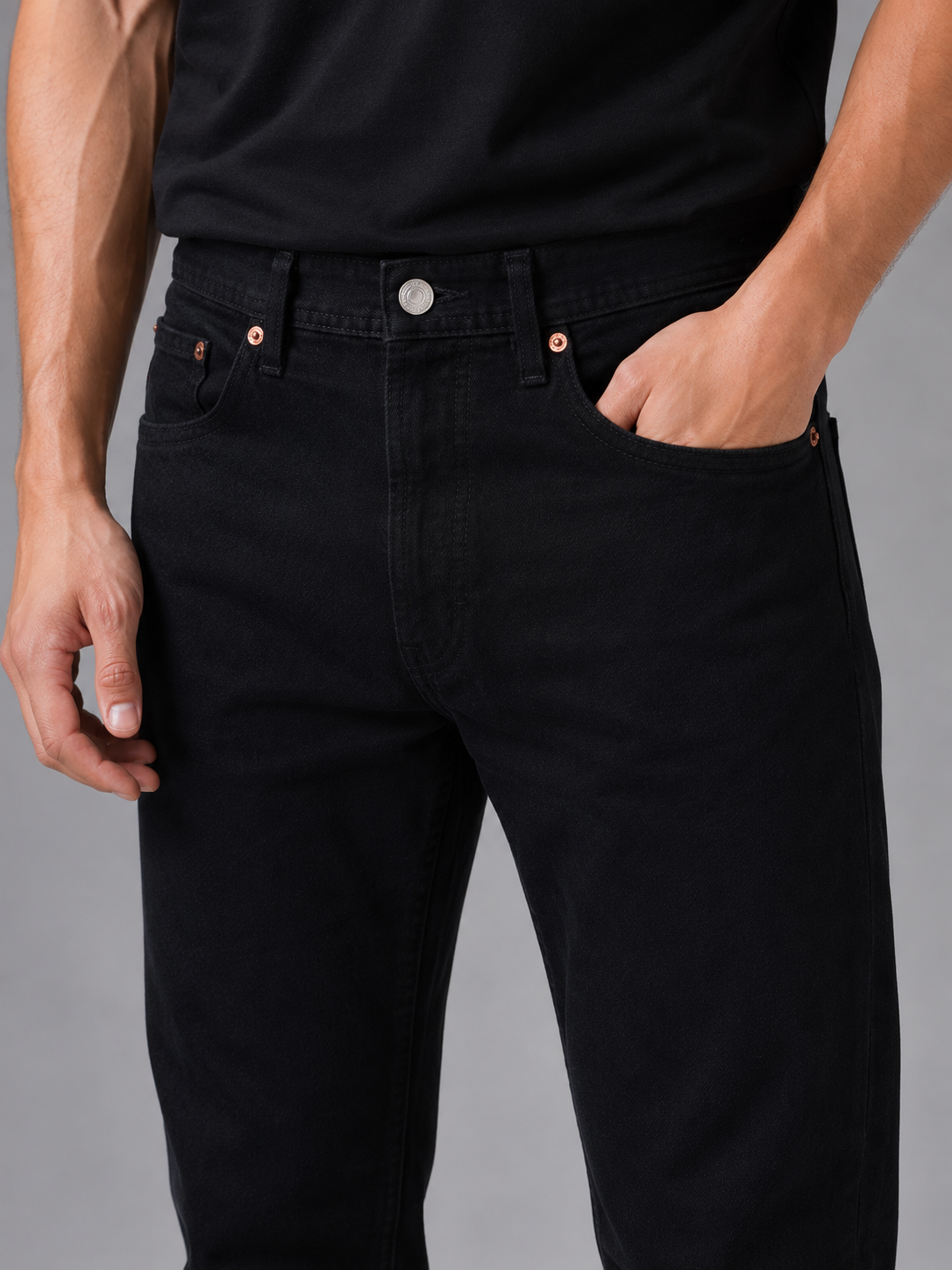 Levi's 501 Men's Straight Fit Regular Black Jeans 100% Cotton