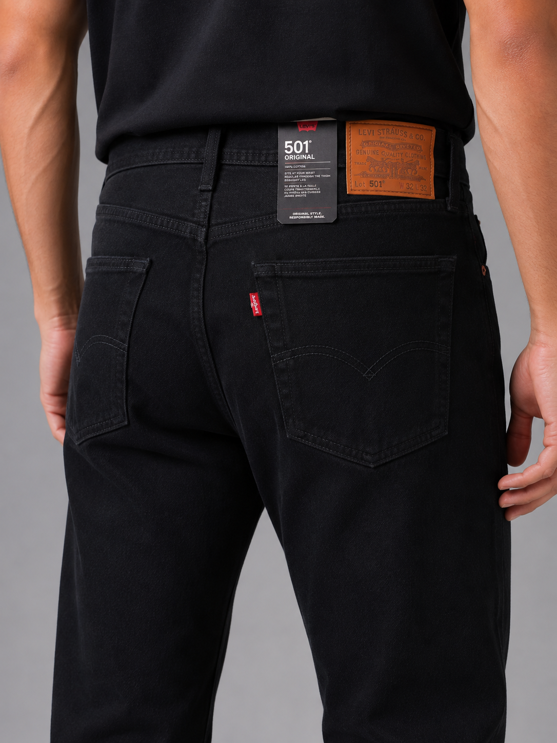 Levi's 501 Men's Straight Fit Regular Black Jeans 100% Cotton
