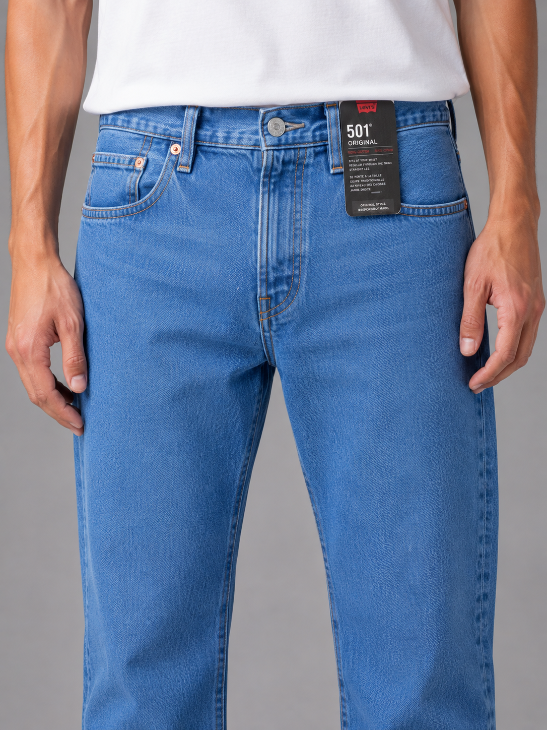 Levi's 501 Men's Straight Fit Regular Light Blue Jeans 100% cotton
