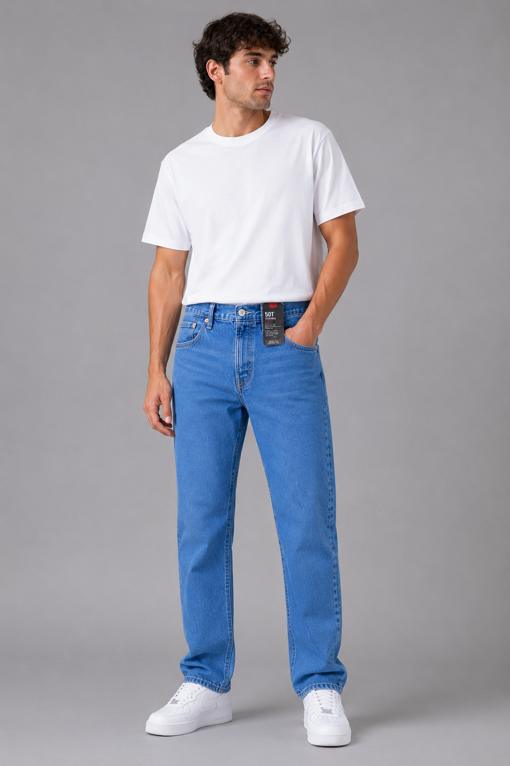 Levi's 501 Men's Straight Fit Regular Light Blue Jeans 100% cotton
