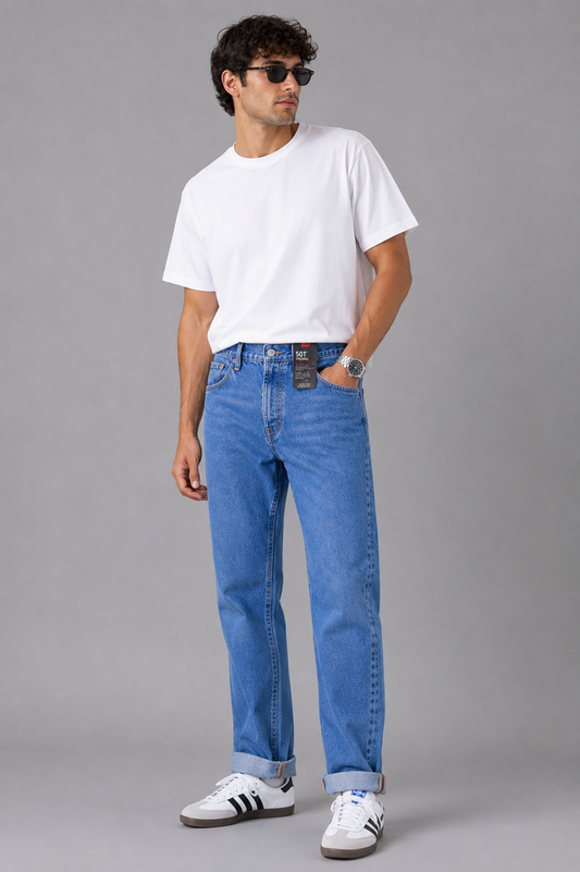 Levi's 501 Men's Straight Fit Regular Light Blue Jeans 100% cotton