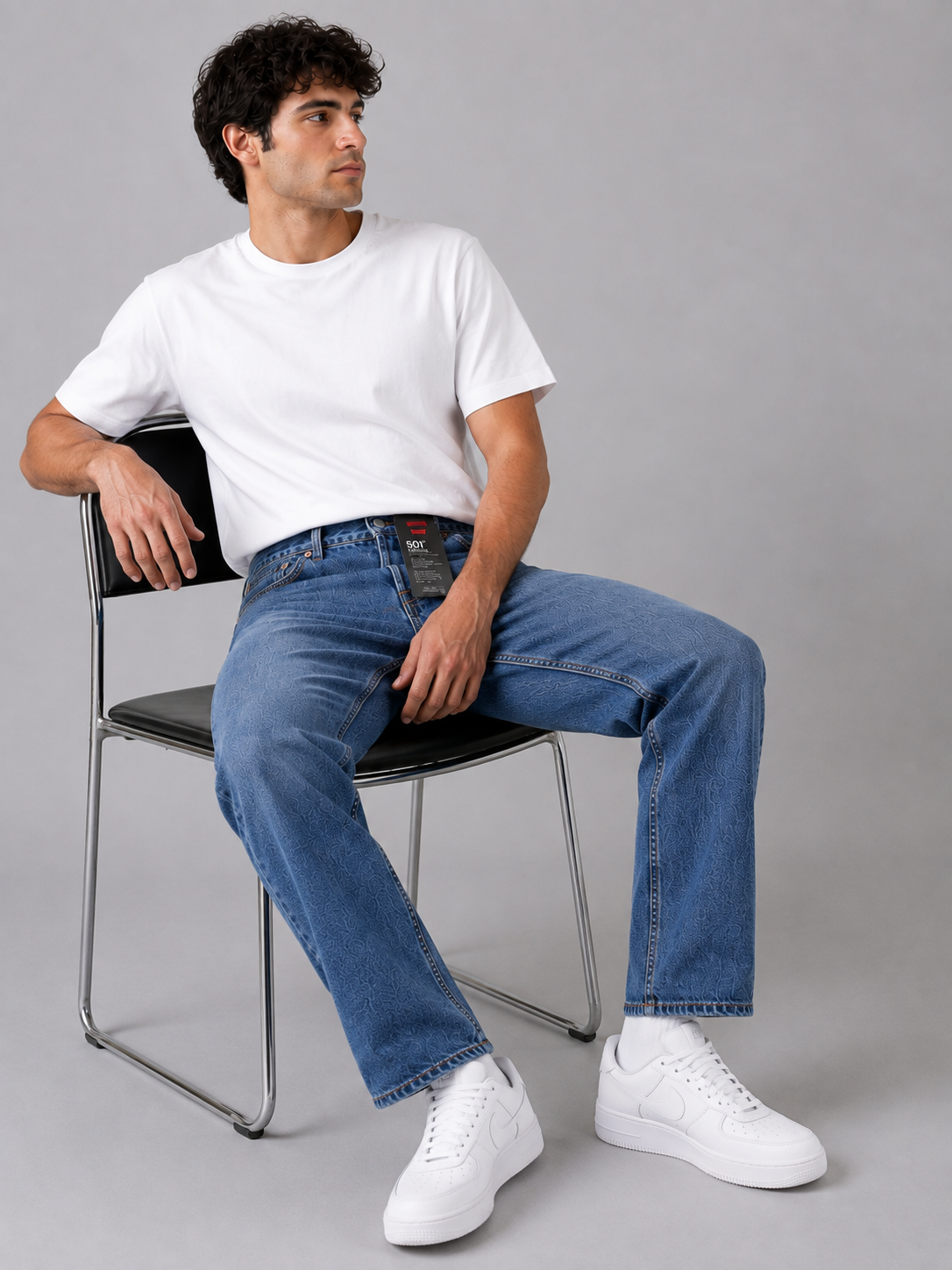 Levi's 501 Men's Straight Fit Regular Mid Blue Jeans 100% Cotton