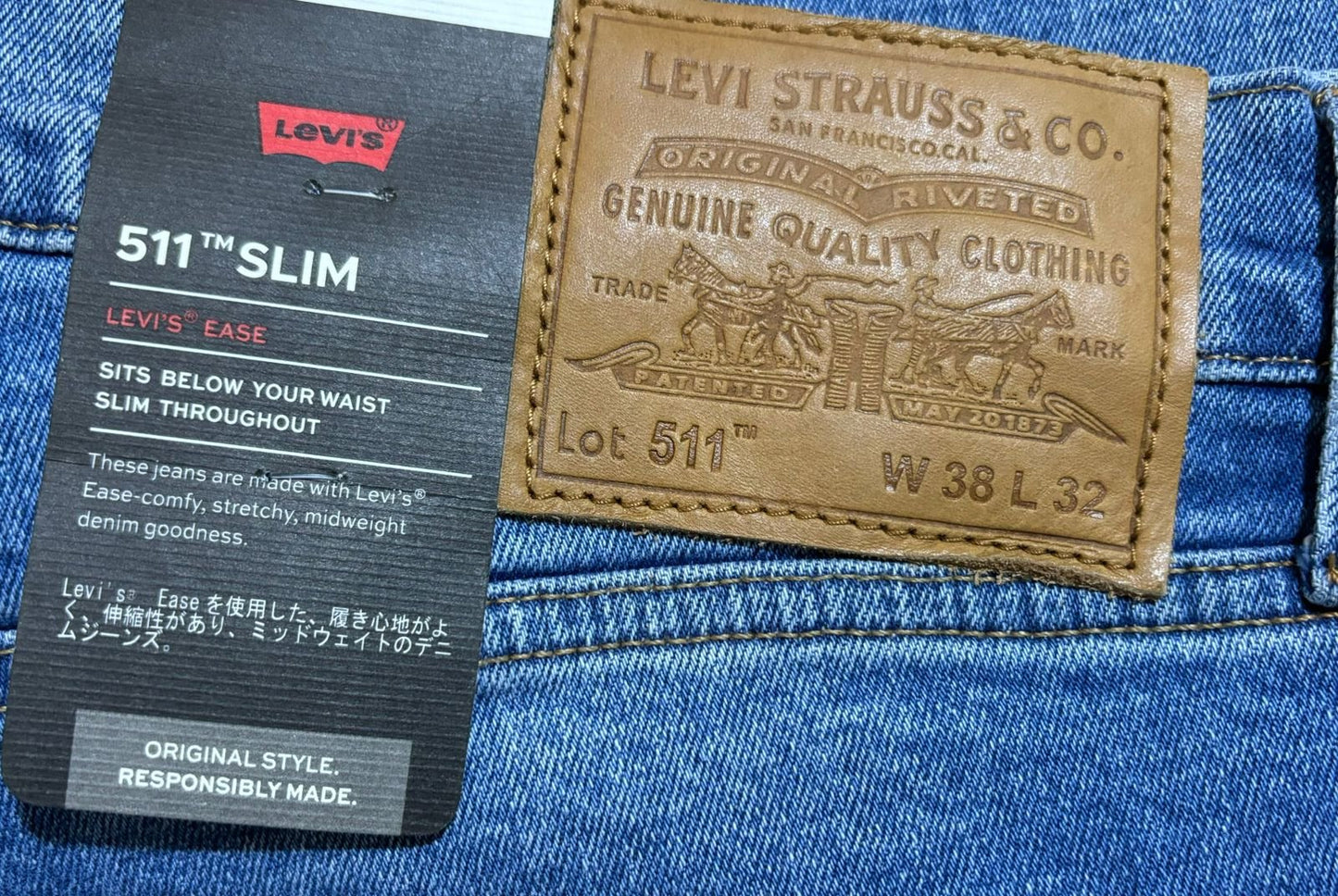 Levi's 501 Men's Straight Fit Regular Light Blue Jeans 100% cotton