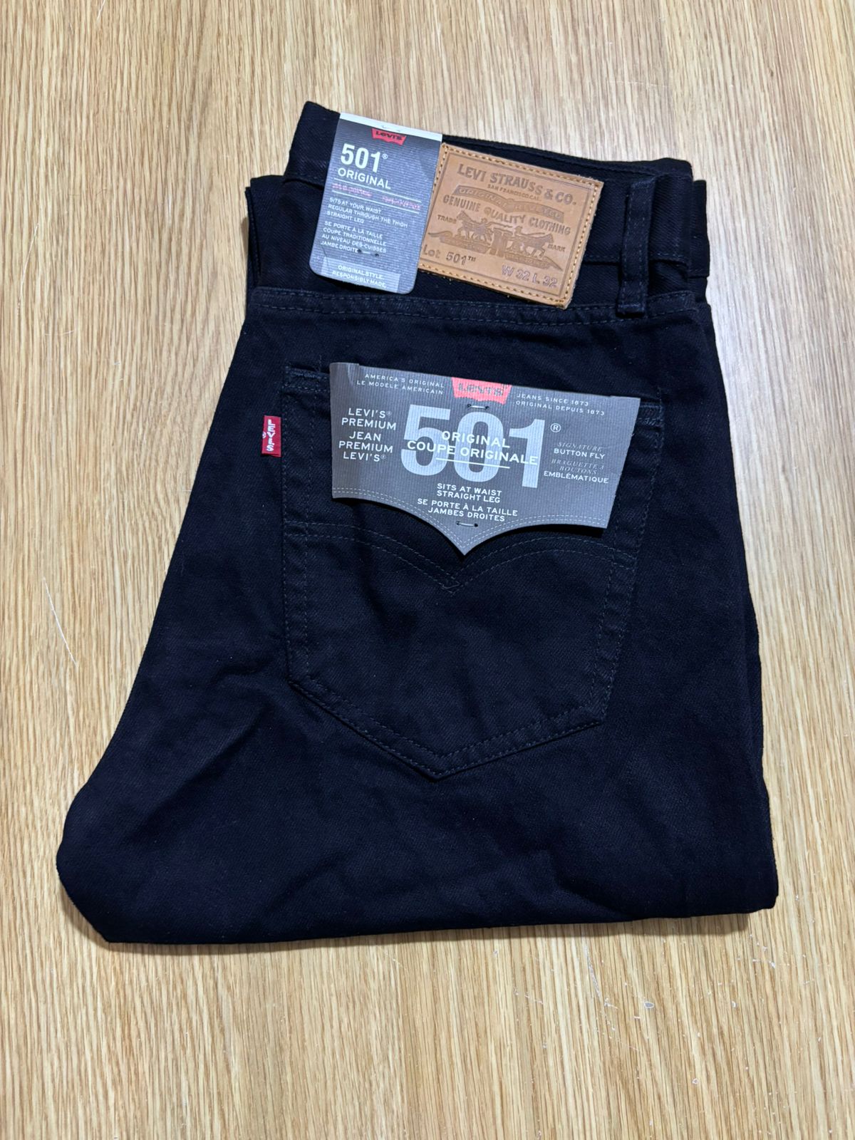 Levi's 501 Men's Straight Fit Regular Black Jeans 100% Cotton