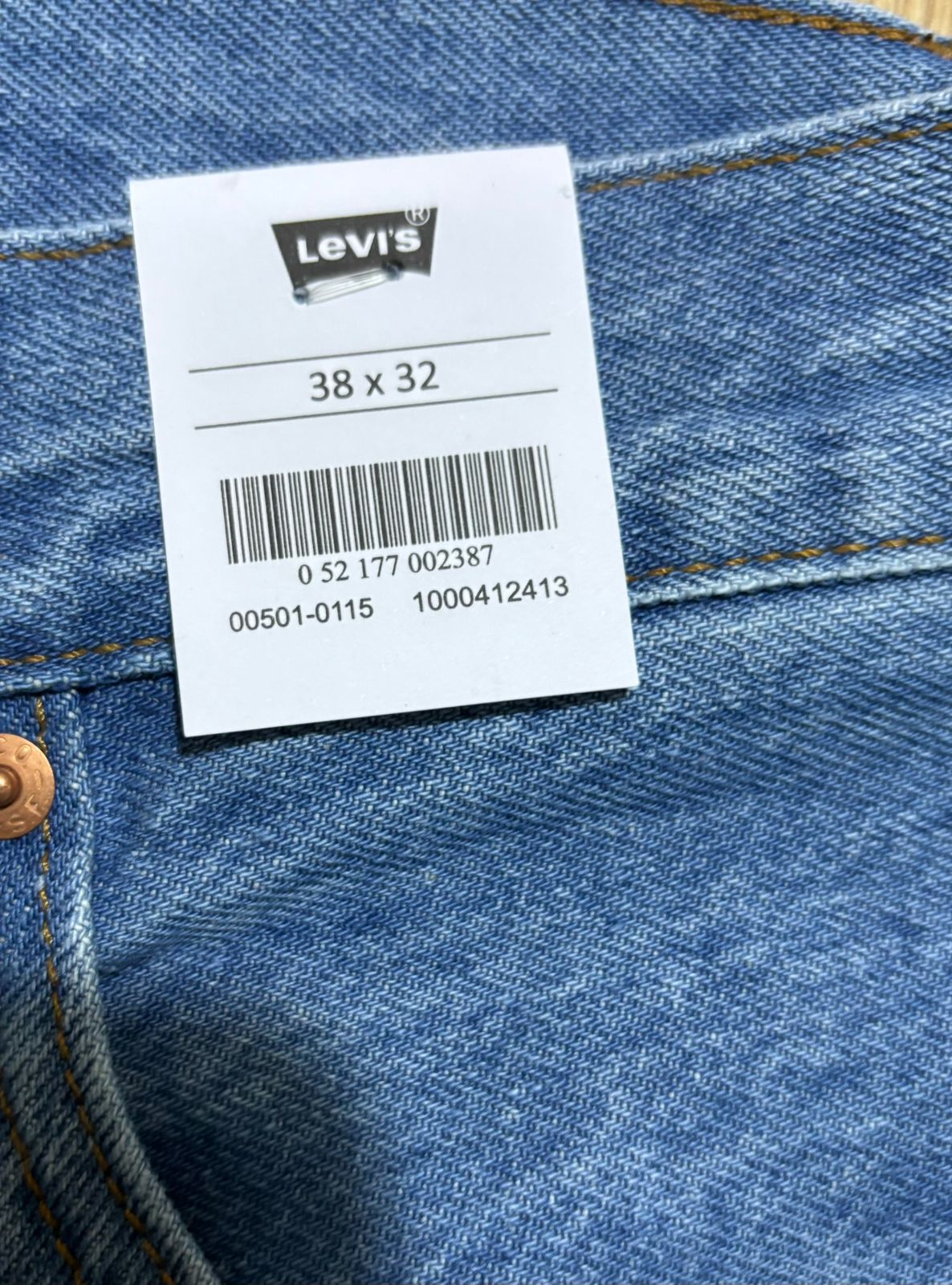 Levi's 501 Men's Straight Fit Regular Light Blue Jeans 100% cotton
