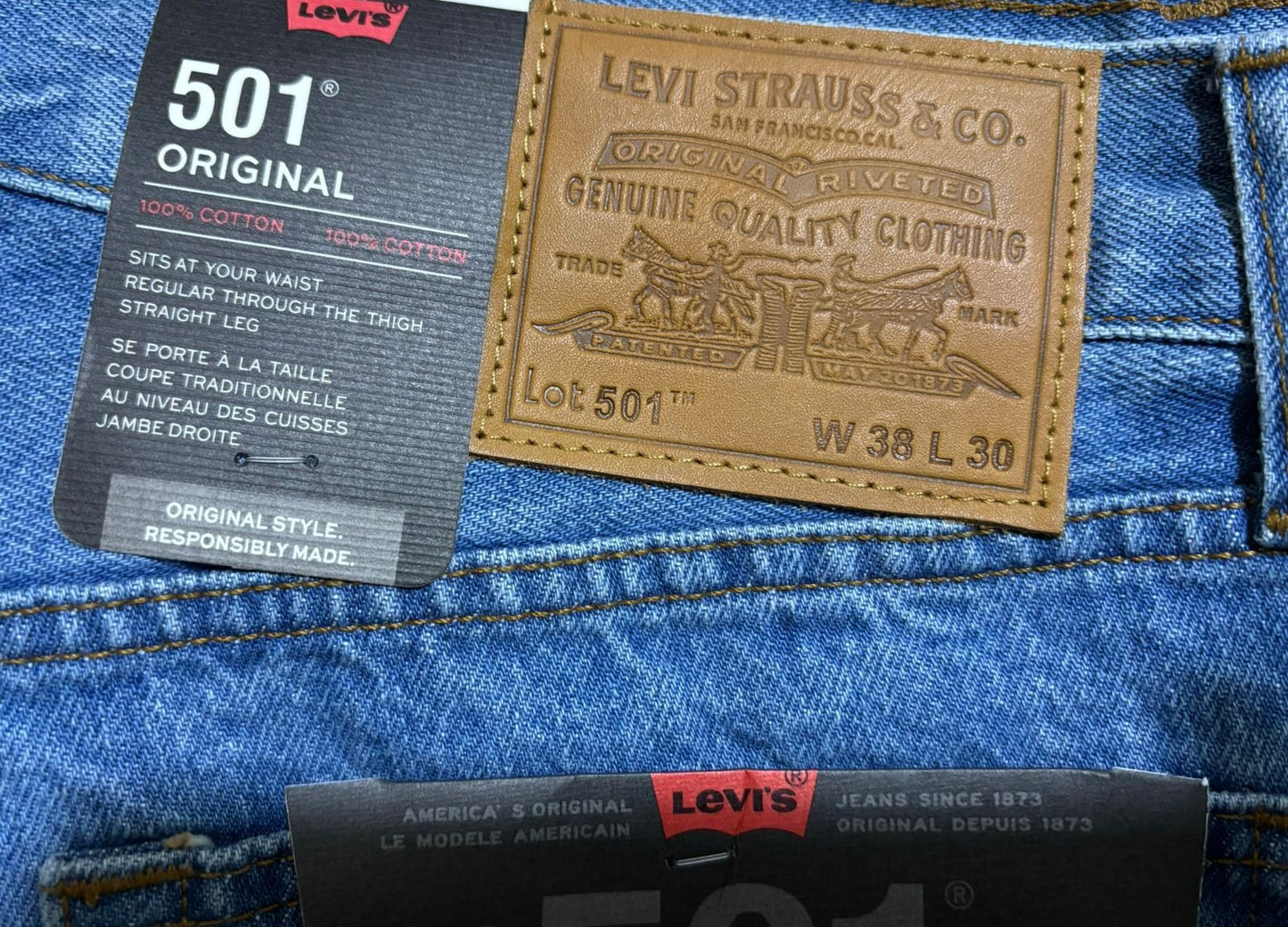 Levi's 501 Men's Straight Fit Regular Light Blue Jeans 100% cotton