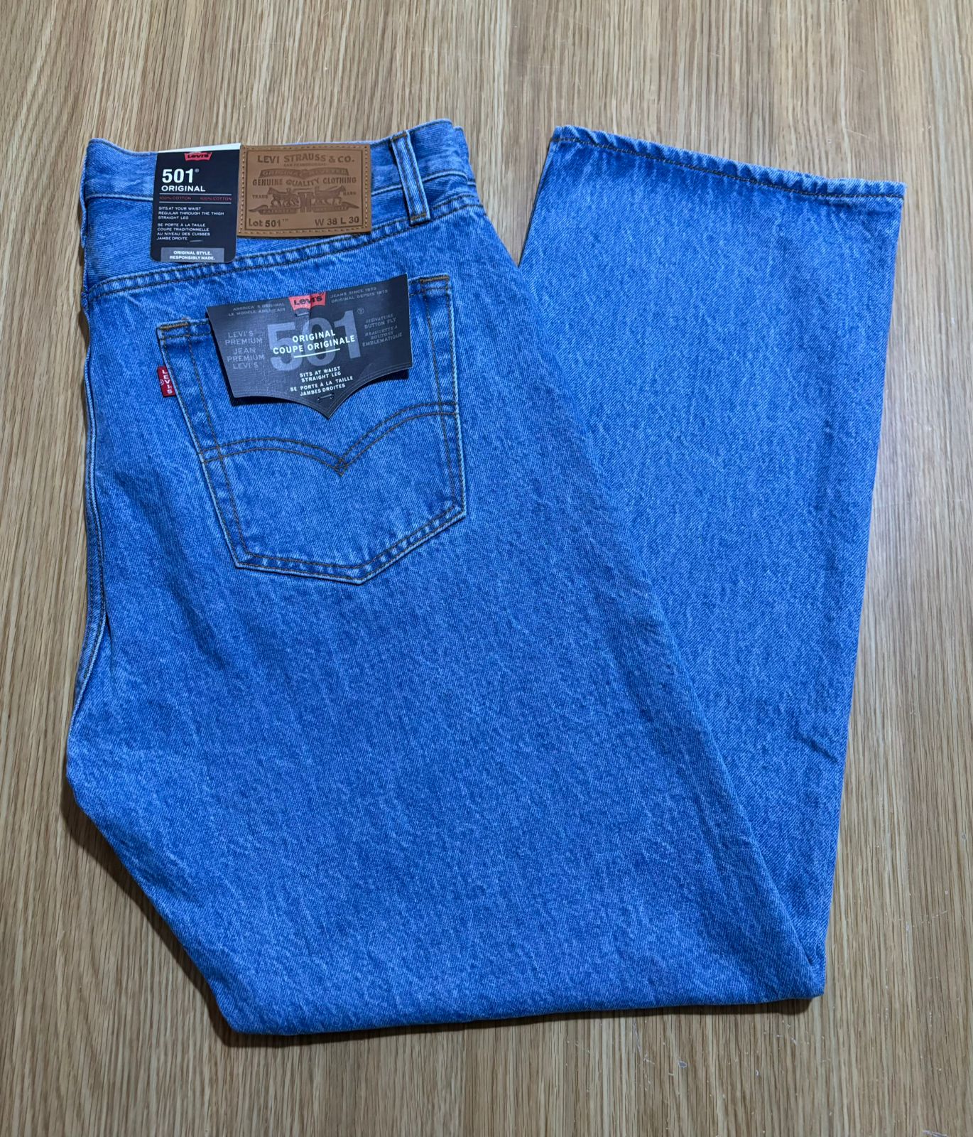 Levi's 501 Men's Straight Fit Regular Light Blue Jeans 100% cotton