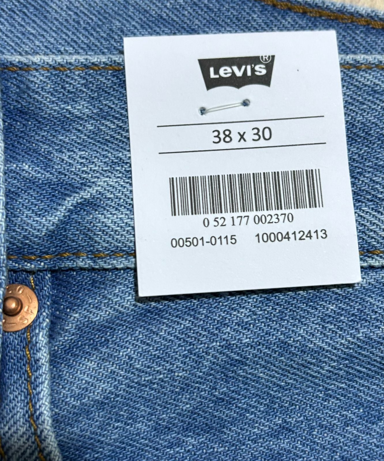Levi's 501 Men's Straight Fit Regular Light Blue Jeans 100% cotton