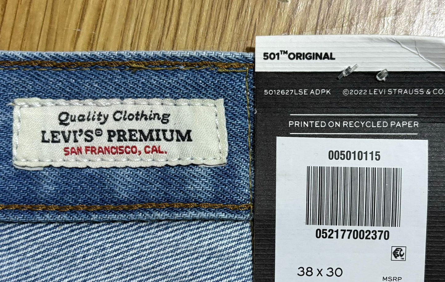 Levi's 501 Men's Straight Fit Regular Light Blue Jeans 100% cotton